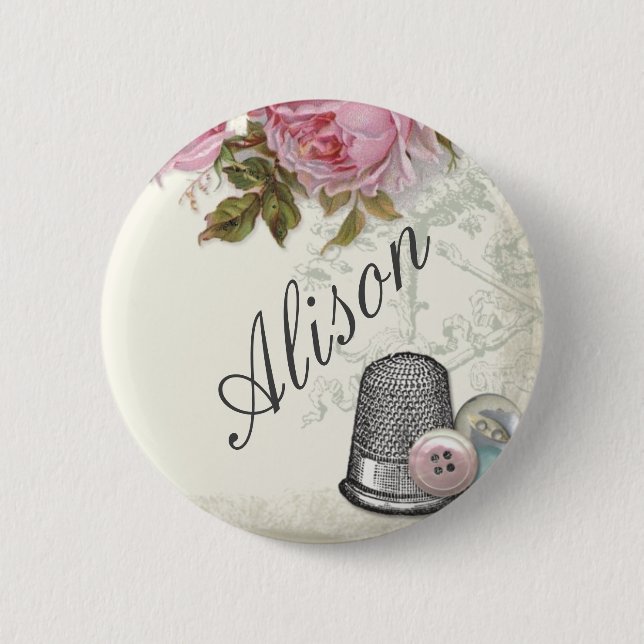 Chapa Redonda De 5 Cm MARFIL de costura de las nociones, insignia (Anverso)