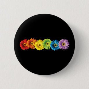 Chapa Redonda De 5 Cm Margaritas del arco iris
