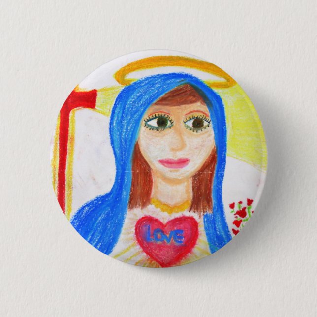 Chapa Redonda De 5 Cm Maria, madre del amor (Anverso)