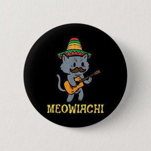 Chapa Redonda De 5 Cm Mariachi Cato Meowiachi Funny Cinco De Mayo México