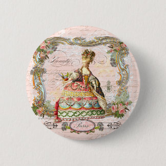 Chapa Redonda De 5 Cm Marie Antoinette en rosa