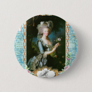 Chapa Redonda De 5 Cm Marie Antoinette y rosas rosas rosas rosas