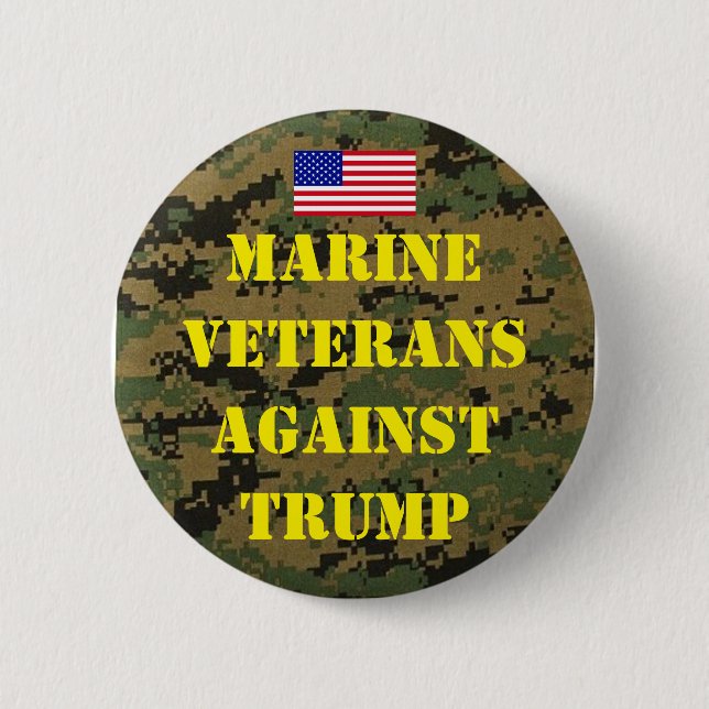 Chapa Redonda De 5 Cm Marine Veterans Against Trump Button (Anverso)