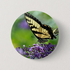 Chapa Redonda De 5 Cm Mariposa amarilla y negra en Lavender