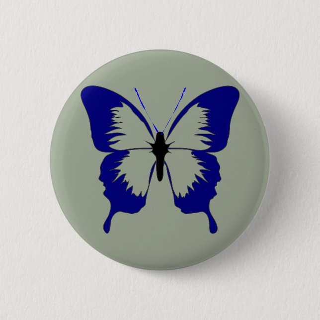 Chapa Redonda De 5 Cm Mariposa azul (Anverso)