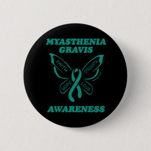 Chapa Redonda De 5 Cm Mariposa/Conciencia...Botón Myasthenia Gravis