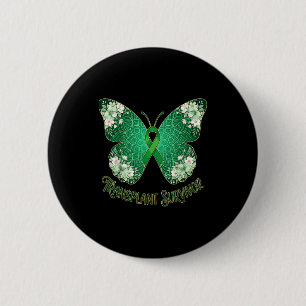 Chapa Redonda De 5 Cm Mariposa de cinta verde mandala trasplante supervi
