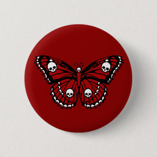 Chapa Redonda De 5 Cm Mariposa de cráneo