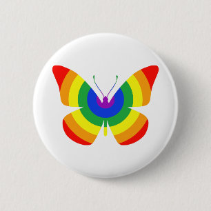Chapa Redonda De 5 Cm Mariposa del orgullo de LGBT