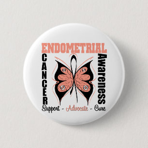 Chapa Redonda De 5 Cm Mariposa endometrial de la conciencia