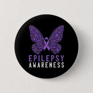 Chapa Redonda De 5 Cm Mariposa Epilepsia Awareness Mes Púrpura Cinta S