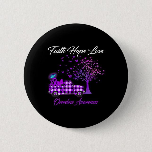 Chapa Redonda De 5 Cm Mariposa Fe Esperanza Amor Sobredosis Conciencia 1 (Anverso)