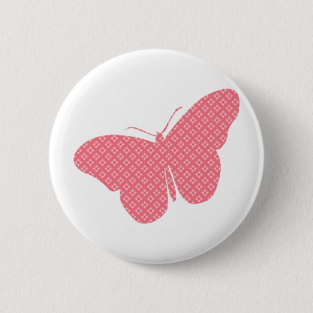 Chapa Redonda De 5 Cm Mariposa femenina linda (Anverso)