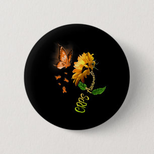 Chapa Redonda De 5 Cm Mariposa Girasol Crps Conciencia