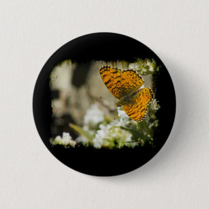 Chapa Redonda De 5 Cm Mariposa naranja