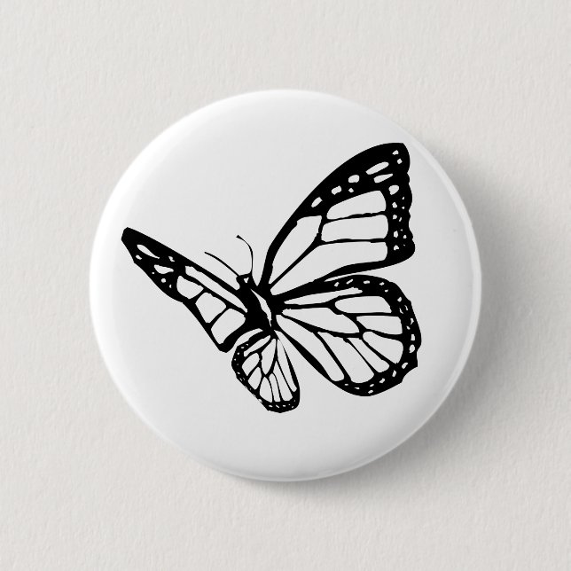 Chapa Redonda De 5 Cm Mariposa negra (Anverso)