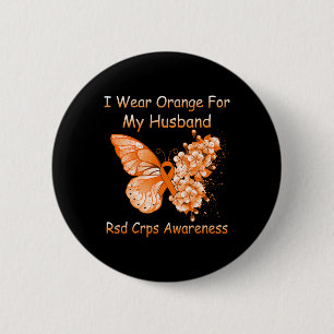 Chapa Redonda De 5 Cm Mariposa Que Uso Naranja Para Mi Esposo Rsd Crps A