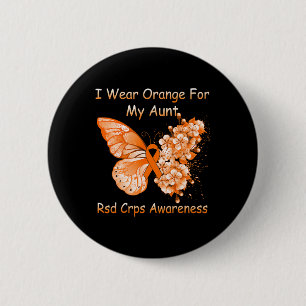 Chapa Redonda De 5 Cm Mariposa Que Uso Naranja Para Mi Tía Rsd Crps