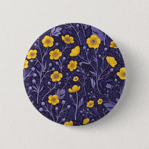 Chapa Redonda De 5 Cm Mariposas, amarillas y violetas