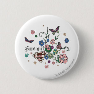 Chapa Redonda De 5 Cm Mariposas de Supergirl