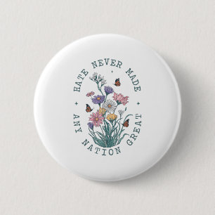 Chapa Redonda De 5 Cm Mariposas florales anti Trump Presidente demócrata