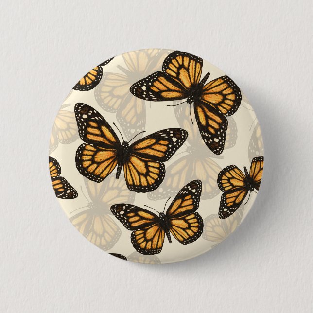 Chapa Redonda De 5 Cm Mariposas monarcas (Anverso)