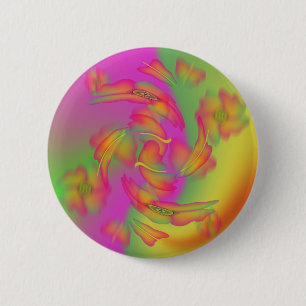 Chapa Redonda De 5 Cm Mariposas y flores