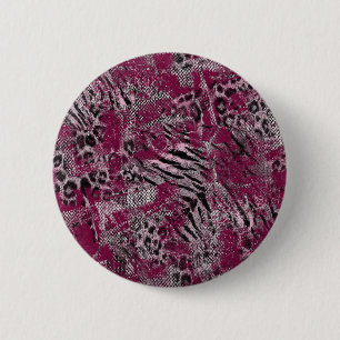Chapa Redonda De 5 Cm Mármol de tigre leopardo