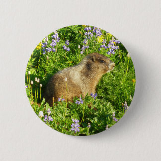 Chapa Redonda De 5 Cm Marmot en Mont Rainier Wildflowers