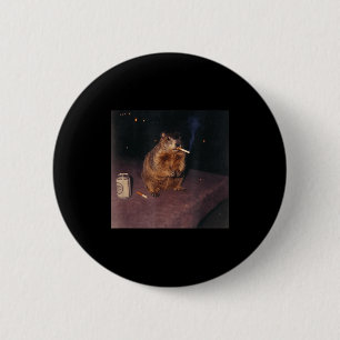 Chapa Redonda De 5 Cm Marmota fumando cigarrillo divertida meme retro Ge