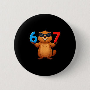 Chapa Redonda De 5 Cm Marmota Seis Siete Goteo 67 Meme Divertido 6-7 Mar