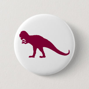Chapa Redonda De 5 Cm Maroon Dinosaur
