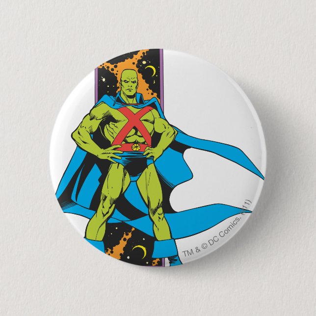 Chapa Redonda De 5 Cm Martian Manhunter & Space Backups (Anverso)