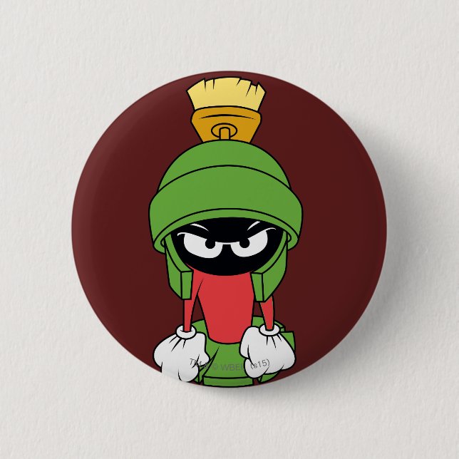 Chapa Redonda De 5 Cm MARVIN EL MARCIANO™ Disgustado (Anverso)