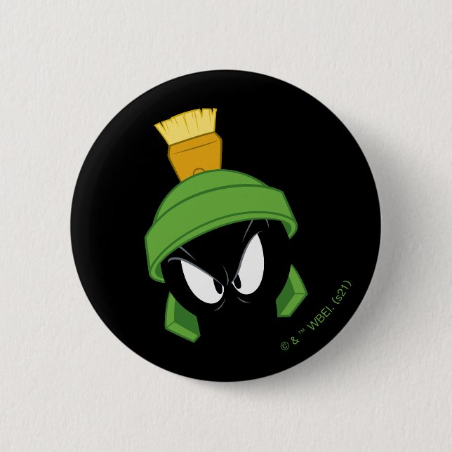 Chapa Redonda De 5 Cm MARVIN THE MARTIAN™ Angry Face (Anverso)
