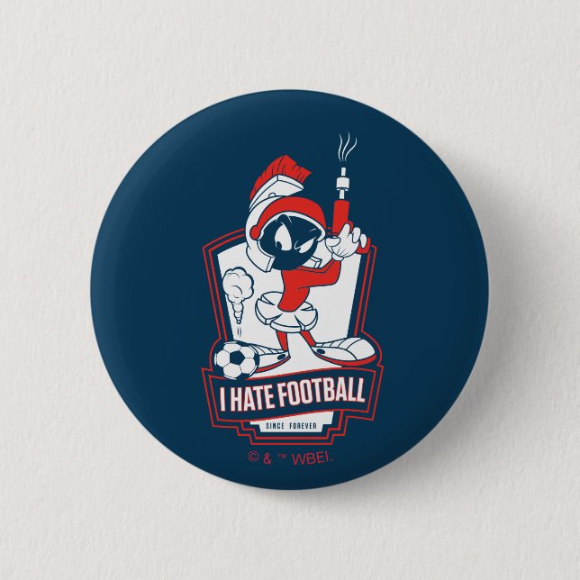 Chapa Redonda De 5 Cm MARVIN THE MARTIAN™ "I Hate Football" Graphic (Anverso)