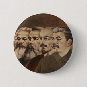Chapa Redonda De 5 Cm Marx, Engels, Lenin, y Stalin