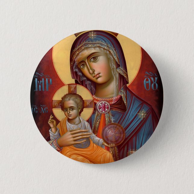 Chapa Redonda De 5 Cm Mary - THEOTOKOS (Anverso)