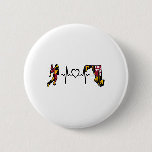 Chapa Redonda De 5 Cm Maryland Lacrosse Shirt Maryland Flag Lax Player H