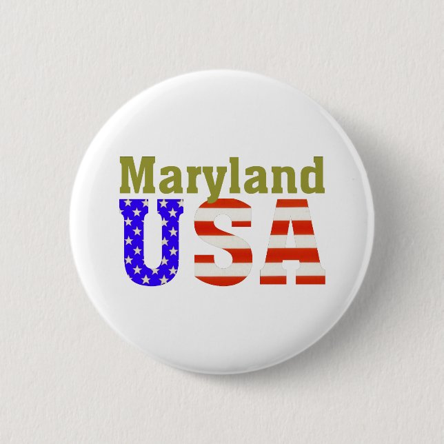 Chapa Redonda De 5 Cm ¡Maryland los E.E.U.U.! (Anverso)
