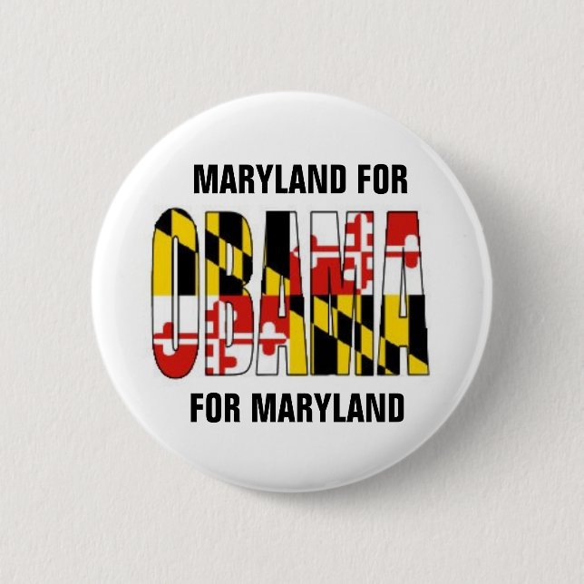 CHAPA REDONDA DE 5 CM MARYLAND PARA OBAMA (Anverso)