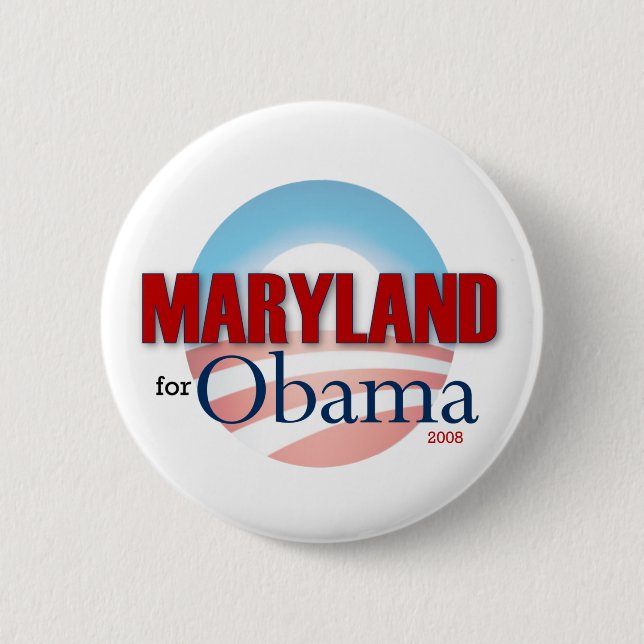 Chapa Redonda De 5 Cm Maryland para Obama (Anverso)