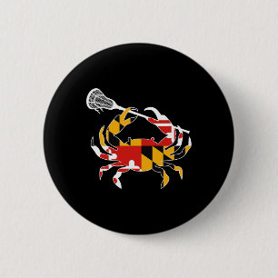 Chapa Redonda De 5 Cm Maryland State Flag Crab Lacrosse Complete Stick B