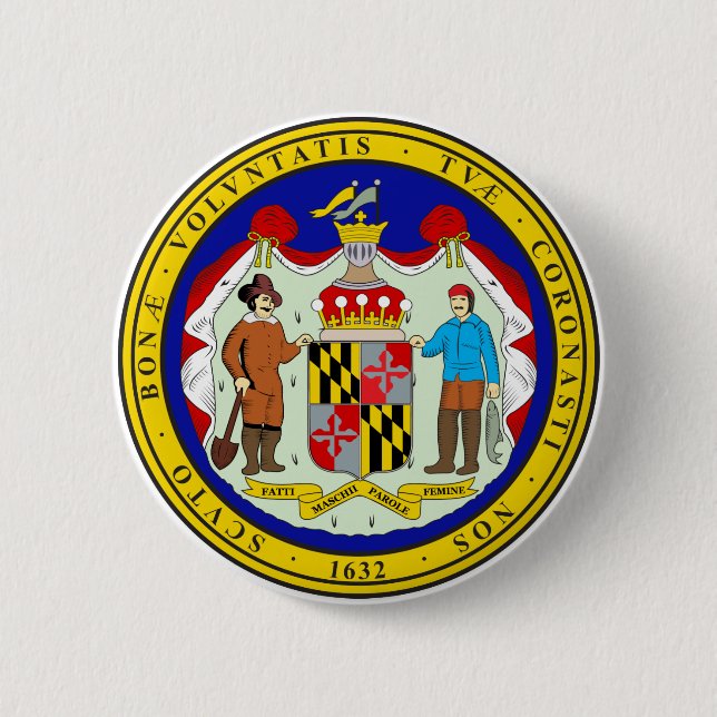 Chapa Redonda De 5 Cm Maryland State Seal (Anverso)