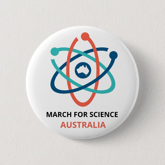 Chapa Redonda De 5 Cm Marzo para la ciencia - Australia - (Anverso)