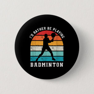 Chapa Redonda De 5 Cm Más bien jugando bádminton jugador de bádminton de