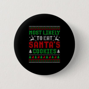 Chapa Redonda De 5 Cm Más Probable De Comer Las Galletas De Santa Navida