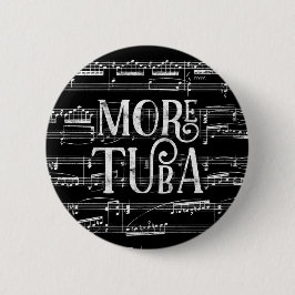 Chapa Redonda De 5 Cm Más Tuba Chalkboard - Música blanca negra