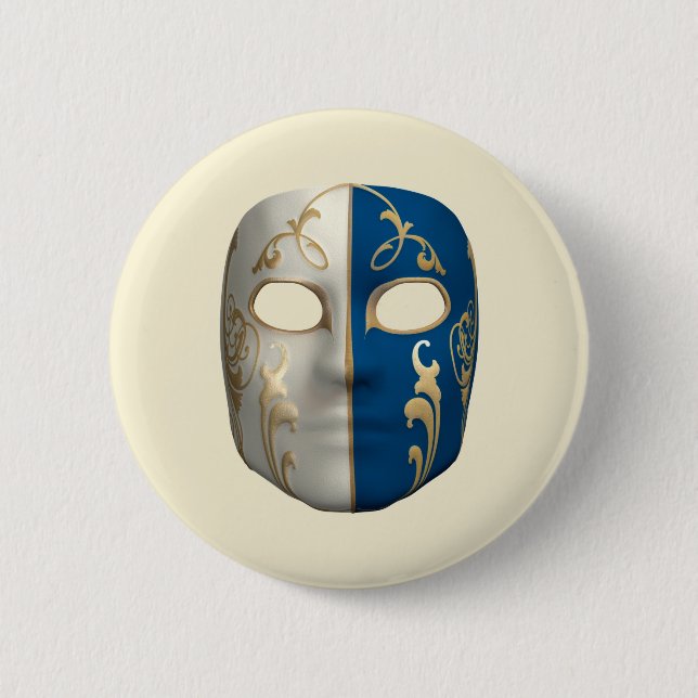 Chapa Redonda De 5 Cm Máscara de Carnaval (Anverso)