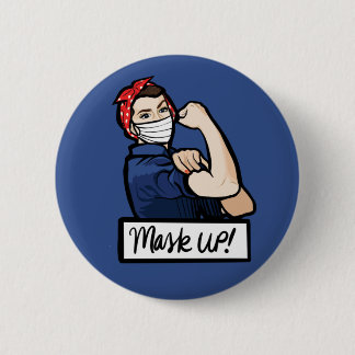 Chapa Redonda De 5 Cm Máscara de Rosie the Riveter